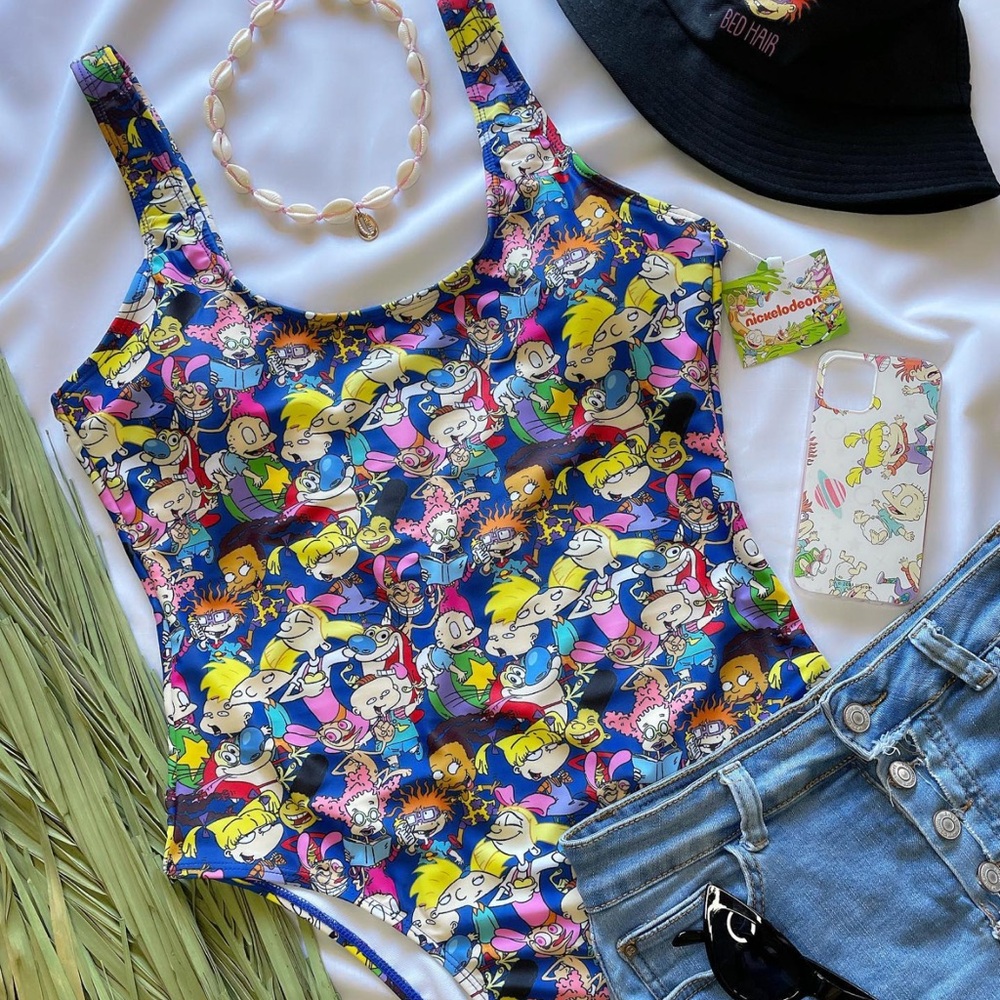 ROMWE Cartoon Print Swimsuit Rugrats